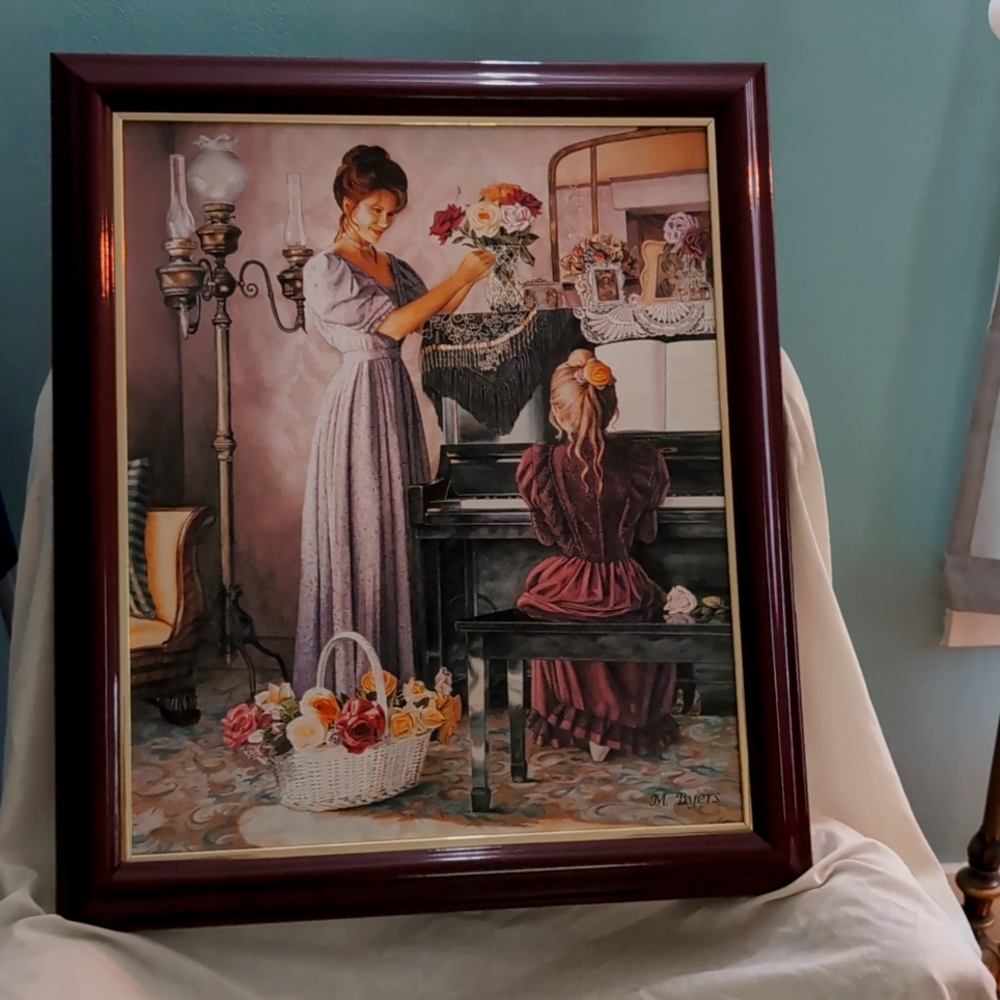 M.Byers on wood frame on canvas with papers. "A song for mother".